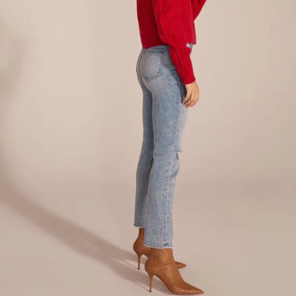 Favorite Daughter Valentina Super High Rise‎ Cigarette Ankle Jeans Light Wash 24 - Picture 3 of 9